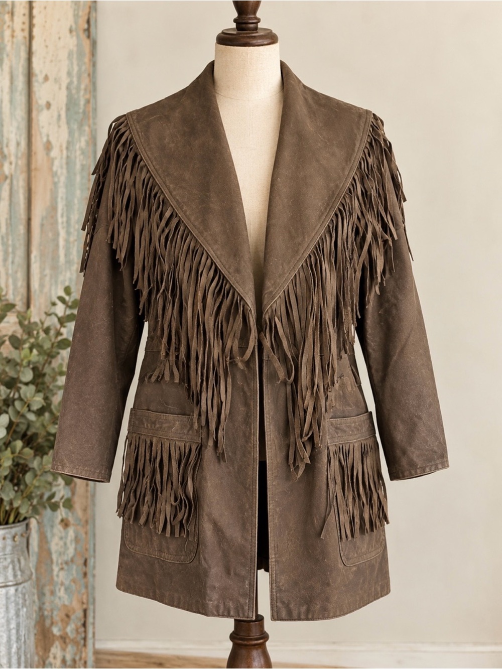 Wilson’s Brown Leather and Fringe Coat